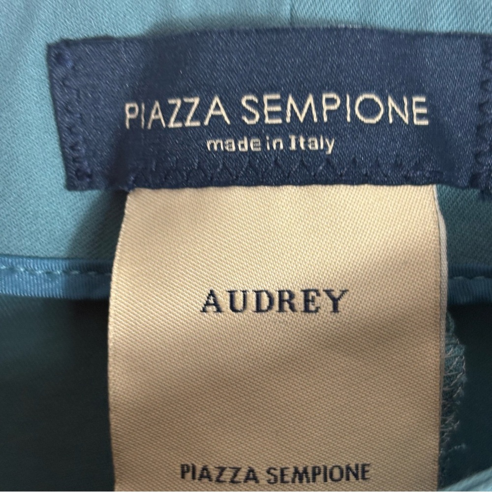 PIAZZA SEMPOINE Audrey Tapered Trousers in Teal Green Size 10 Tall — DESIGNER!!! - Picture 7 of 9
